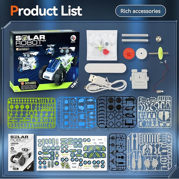 Jiakora 12-in-1 STEM Robot Kit Toys for Kids 8-12 12-16, DIY Robot Building Educational STEM Science Kits for Kids Age 8-12 12-16, 8 9 10 11 12 13 14 15 16 Year Old Boy Birthday Gifts
