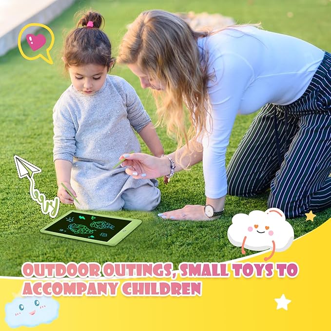 EooCoo LCD Writing Tablet for Kids, Road Trip Essentials 10 Inch Kids Drawing Pad, No Mess Coloring Books for Toddler, Travel Toys Car Airplane Activities, Birthday Gifts for 3-8 Years Old Girls Boys