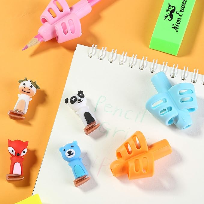 Mr. Pen- Pencil Grips for Kids Handwriting, 20 PCS (10 Finger Grips+10 Clips), Pencil Holder, Grippers, Pen Grip