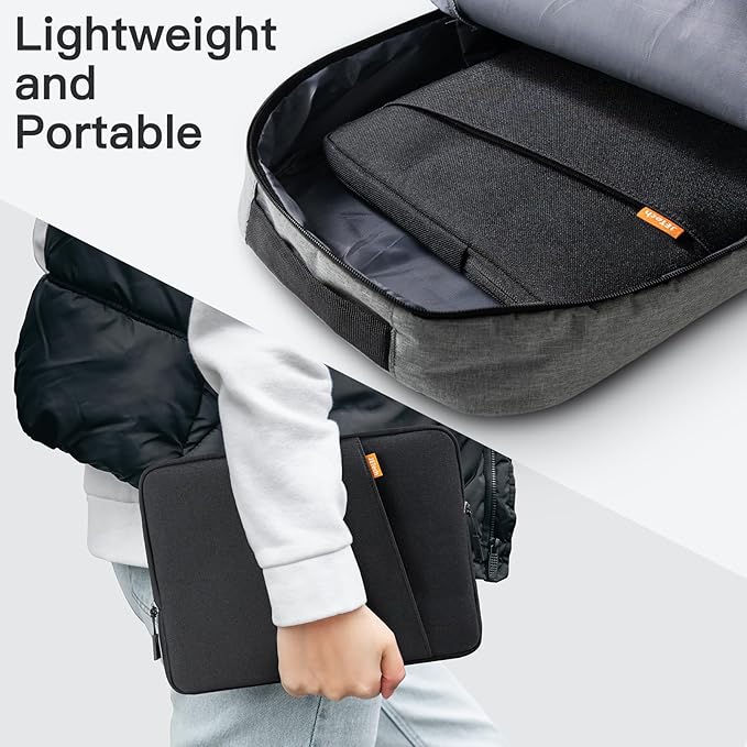 JETech Laptop Sleeve for 15-Inch Notebook, Compatible with MacBook Air 15-Inch M5-M2, MacBook Pro 16-Inch M5-M1, Waterproof Shockproof Case with Accessory Pocket Bag (Black)