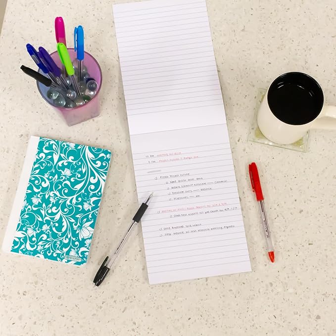 BAZIC Products Writing Pad 100 Sheets 6" X 9", Lined Ruled Memo Writing Notebook, Easy Tear Note Paper for Office School Home, 3-Pack