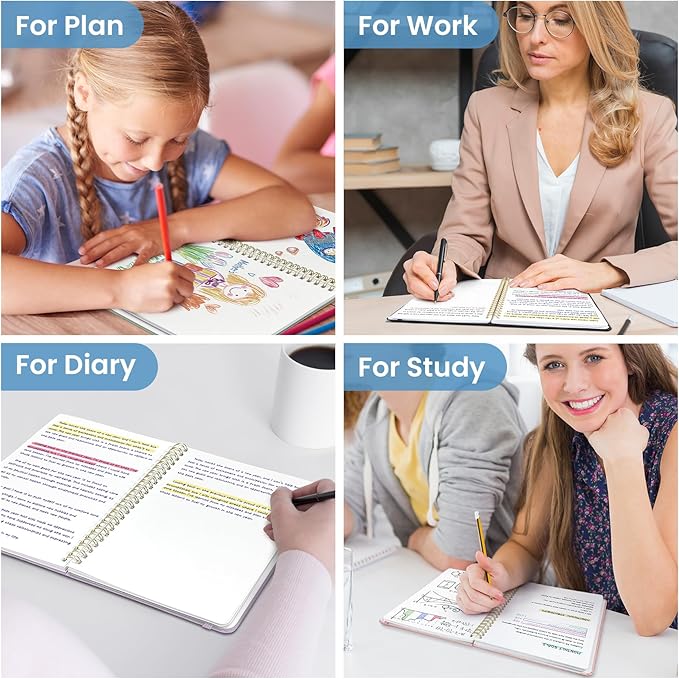 Taja Blank Spiral Journal Notebook for Women & Men, 140 Pages, Sketch Book, Plain Notebook for Drawing & Sketching, Journals for Creative Writing, A5(5.7" x 7.9") – Blue