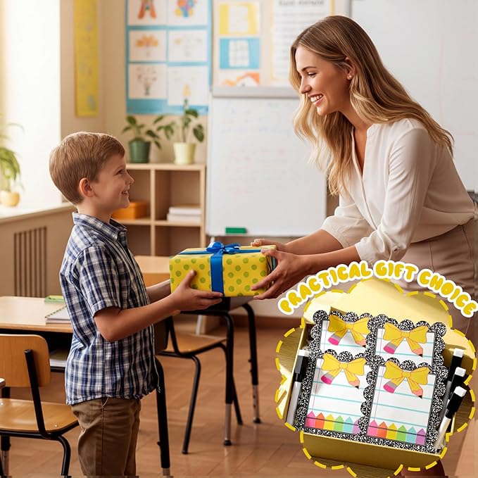 Crtiin 42 Pcs Magnetic Name Tags for Lockers Composition Notebook Bow Dry Erase Labels Magnetic Reusable Name Tags for Back to School Whiteboard Classroom School Bus Locker Fridge