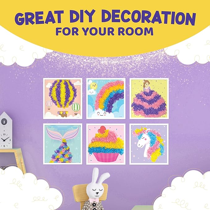 jackinthebox Poke Poke Art – Magical Theme, Mess-Free Fabric Art and Craft, Flower Pressing Kits, Gift for Kids, Girl Gifts, DIY Activity Boy Gift, Best Gift for Girls and Boys Ages 4 5 6 7 8