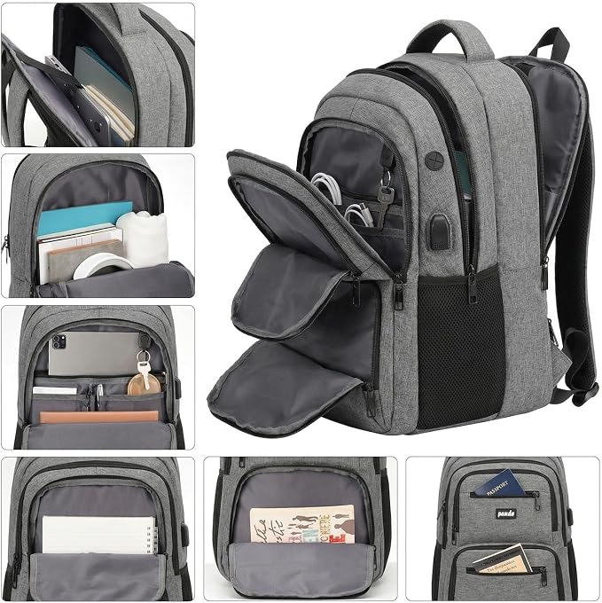 Paude Laptop Backpack,School Backpack for Teens Adults,Large Bookbag Backpack for Men High School College Students,Waterproof