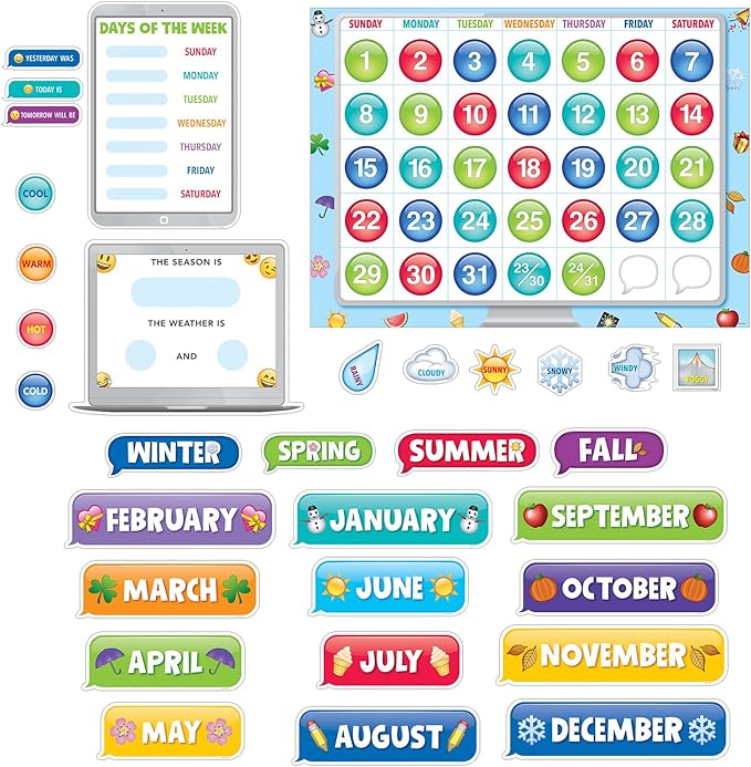 CTP Bulletin Board Academic Calendar, Classroom Decoration, 67 Pieces (Creative Teaching Press 2649)