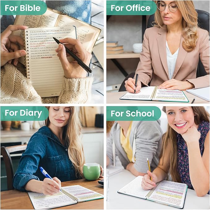 Taja Lined Spiral Journal Notebook for Women, A5 Cute College Ruled Hardcover Notebook for Work & Note Taking, Pretty Journal for Writing, 140 Pages, Emerald Shores