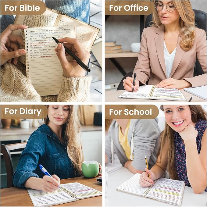 Taja Lined Spiral Journal Notebook for Women, A5 Cute College Ruled Hardcover Notebook for Work & Note Taking, Pretty Journal for Writing, 140 Pages, Landscape