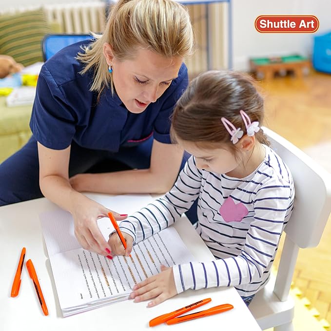 Shuttle Art Orange Highlighters, 30 Pack Highlighters Bright Colors, Chisel Tip Dry-Quickly Non-Toxic Highlighter markers for Adults Teachers Students Highlighting in the Home School Office