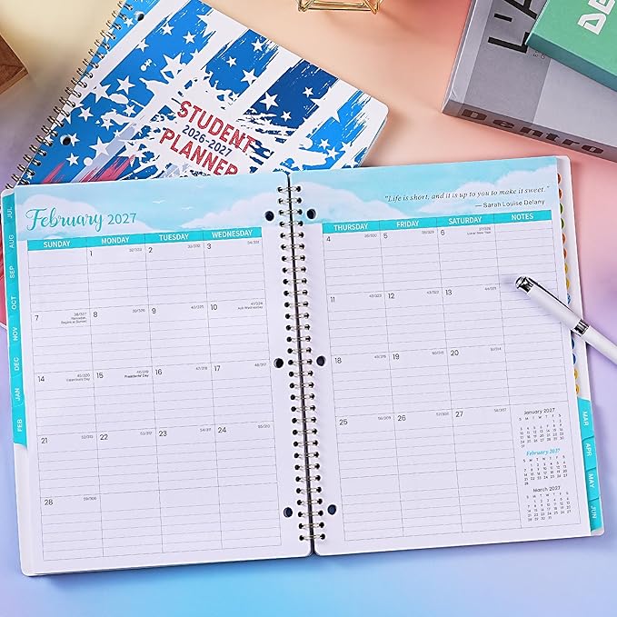 Coboll Student Planner 2026-2027- 2026-2027 School Planner from July 2026 - June 2027, 2026-2027 Academic Planners with Stickers & Inner Pocket for Middle/High School, College Students, 8.5" X 11"