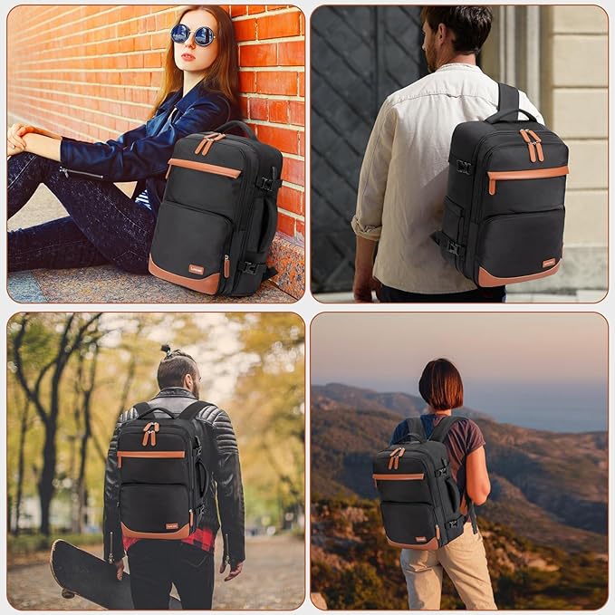 40L Travel Backpack, Water-Resistant Carry On Backpack for Men Women, Business Laptop Backpack for Trips & Commutes, Fits 15.6/17.3 Inch Laptop