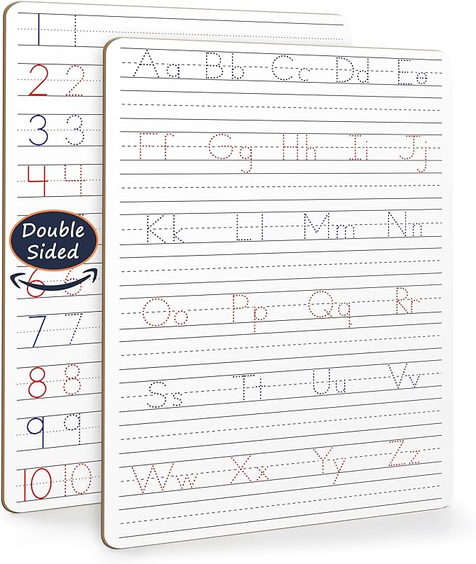 2 Pack Scribbledo Dry Erase Handwriting Practice for Kids 9 x 12 inch Alphabet Tracing Board Whiteboard Letter Tracing for Kids Ages 3-5 Write and Wipe Alphabet Practice Cards Letters Writing Board