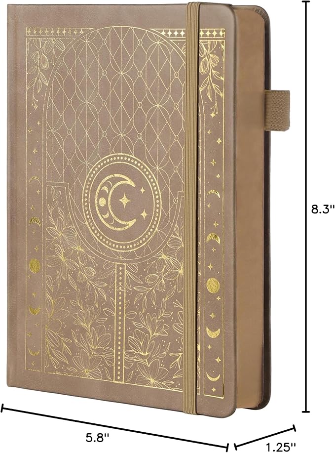 TIEFOSSI Dotted Journal Notebook, 160gsm 256 Numbered Thick Paper, A5 Hardcover Dotted Grid Diary for Women Men Work Writing, Journaling, Drawing, 5.8 x 8.3 in