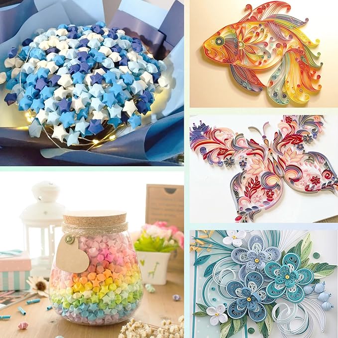 Phinus 2060 Sheets Origami Paper - 27 Color Assortment, Double Sided Star Paper Strips for DIY Hand Art Crafts