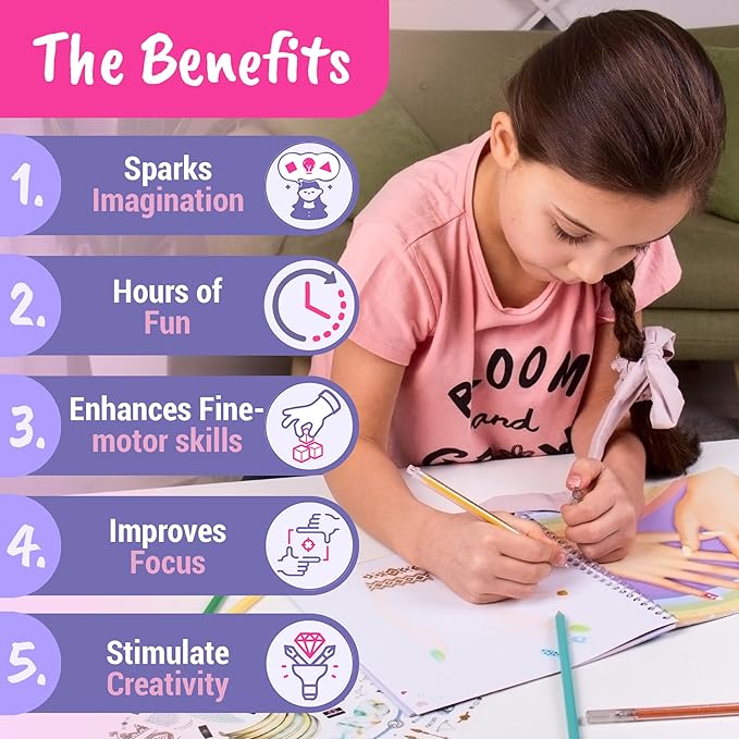 BSCOOL - Drawing, Coloring & Activity Book: Create Hairstyles| with Stickers and Guides | Fashion Coloring Books for Kids 5 and up (Multipack - Play and Bake and Nail Studio)