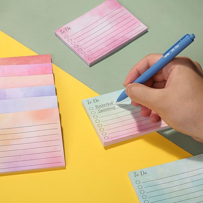Mr. Pen- to Do List Sticky Notes, 3"x4", 9 Pads, 450 Sheets, Lined Checklist Sticky Pads with Smooth Writing, Easy Peel-Off, Thick Paper for Planning, Office, School & Daily Tasks