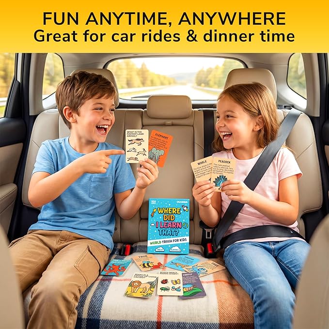 QUOKKA Trivia Games for Kids – Geography, Culture & Fun Facts – Fun Card Game for Family Game Night – Educational Trivia Cards for Kids, Family and Adults – Travel Games Gift for Boys & Girls 4-8