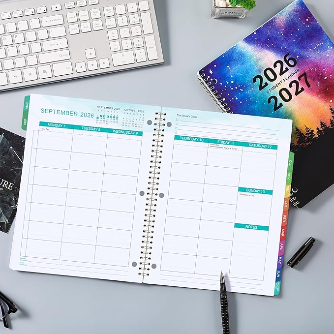 Student Planner 2026-2027 - School Planner 2026-2027, August 2026 - June 2027, 8.5" x 11", Monthly and Weekly Calendar for Middle or High School