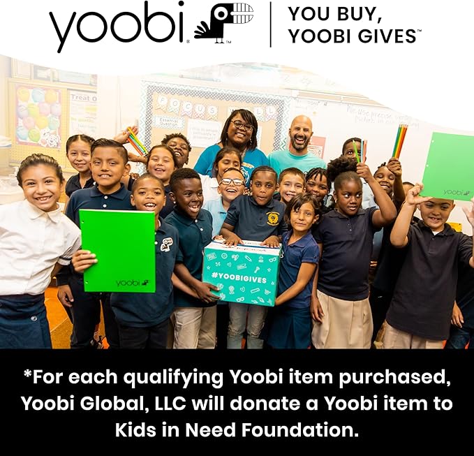 Yoobi College Ruled Spiral Notebook Set – 6-Pack of 2 Subject Notebooks, Pink, Gray & Marble Designs for Kids & Tweens – 150 Perforated 3-Hole Punched Sheets Each – 10.5” x 8”