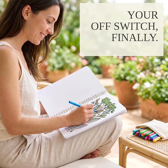 Beautiful Coloring Book Set of 2 for Adult Relaxation - Funny Coloring Books with Floral Designs for a lot of Laughs - The Perfect Stress-Relieving Gift for Women
