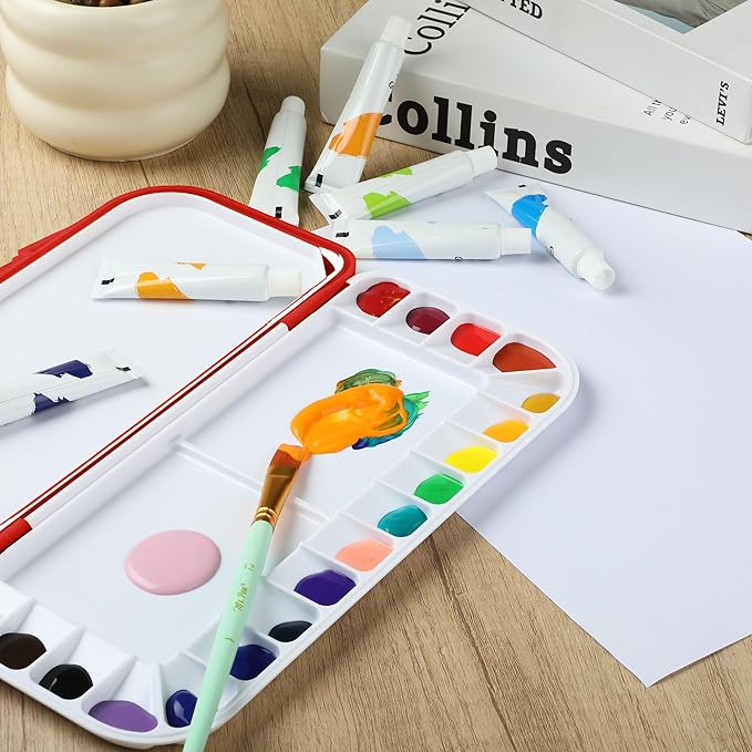 Mr. Pen- Airtight Watercolor Palette with Lid, 18 Wells & 2 Mixing Areas, Lightweight Sealing Paint Palette for Travel, Painting, Watercolor Mixing, Art Class and Studio Use