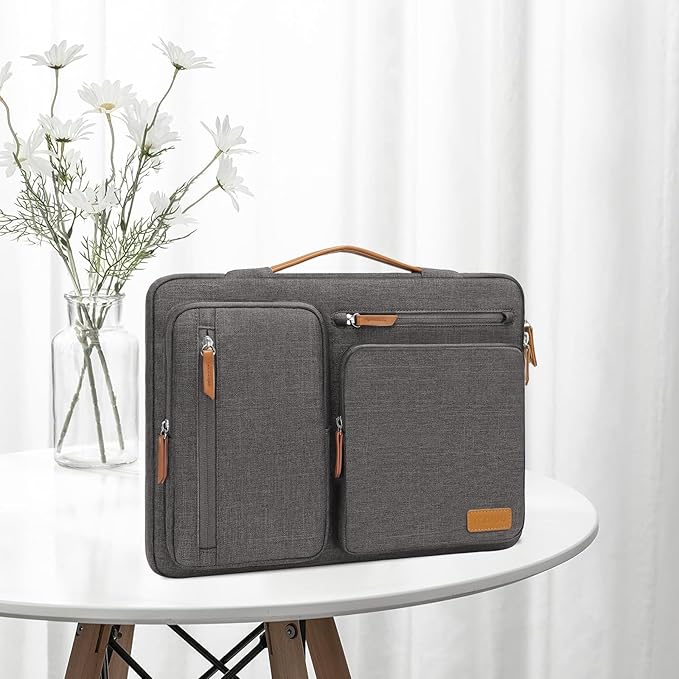 MOSISO 360 Protective Laptop Case 16 inch, 15-15.6 inch Laptop Sleeve Compatible with MacBook Pro 16, HP Acer Dell Lenovo ASUS, Side Open Carrying Case with 4 Zipper Pockets&Handle, Taupe Gray