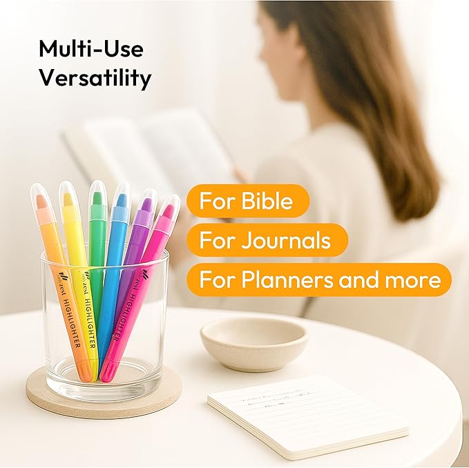 10 Pack Bible Safe Highlighters - Assorted Colors Gel Highlighters, No Bleed, Bible Markers for Journaling, Study Accessories and School Supplies