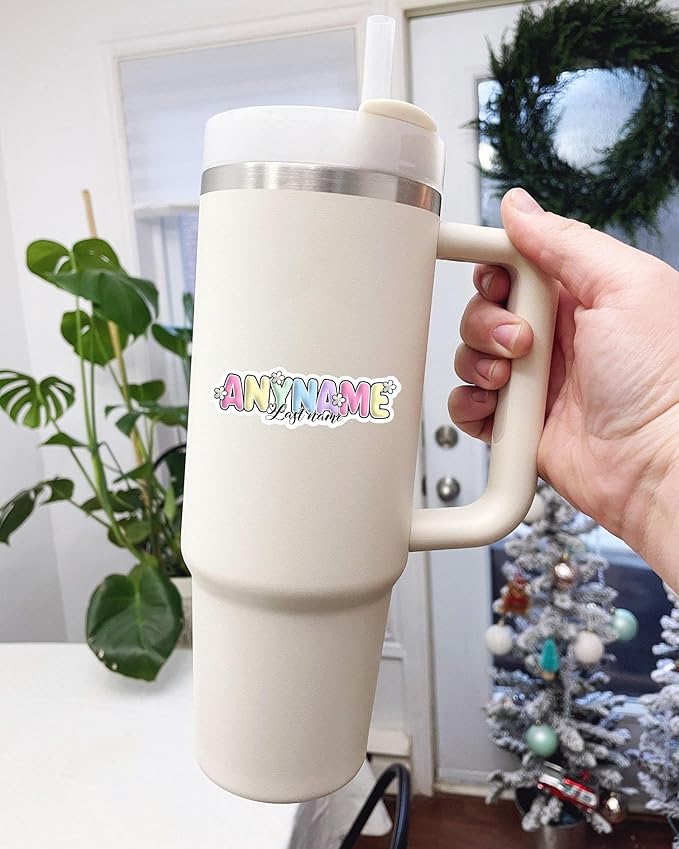 Custom Name Sticker Personalized First and Last Name Sticker Customized Colorful Name Waterproof Vinyl Decal for Water Bottles Laptops Kindle Perfect for Kids Girl Boy Teacher Gifts