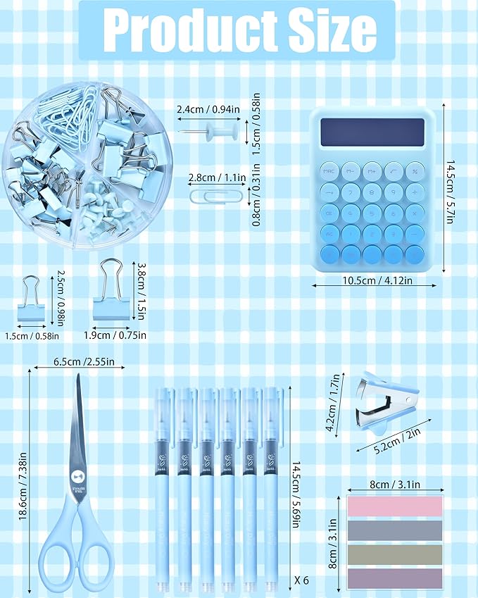 20Pcs Blue Desk Organizers and Accessories With Mesh Desk Organizer and 360°Rotating Pen Holder and a Lot of Office Blue Office Supplies Beautifully Presented in a Gift Box