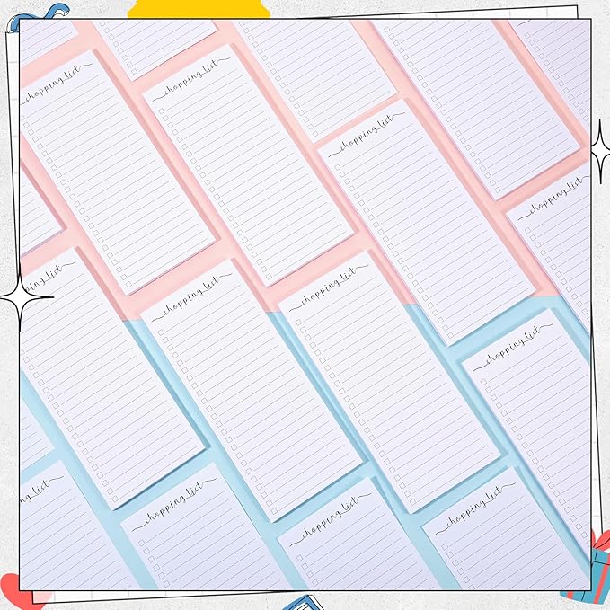 Censen 10 Pack 500 Sheets Shopping List Notes Daily Checklist Notepads with 50 Sheets Each Undated Memo Pad Color Block Shopping List Pad Weekly Plan Notepad Organizer Planners(White)