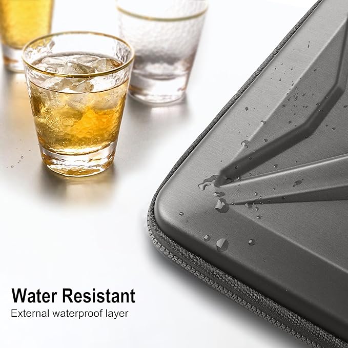 DOMISO 13.3-14 Inch Laptop Hard Case, Waterproof Shockproof Hard Shell Laptop Sleeve Protective Computer Bag for Macbook Pro/Lenovo ThinkPad/Dell XPS/HP Pavilion,Dark Grey