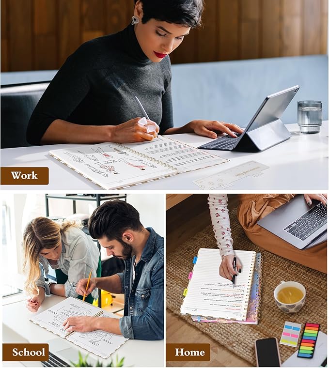 Spiral Notebook Journal 8.5” x 11”, A4 Large Notebooks for Women Men, College Ruled Lined Journal, 100 GSM Paper, Hardcover Spiral Bound Journals for Work School Note Taking Business, Gingham