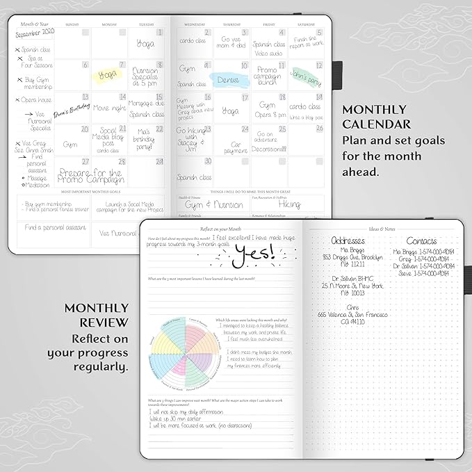 Legend Planner – Undated Weekly & Monthly Life Planner to Hit Your Goals & Live Happier, Organizer Notebook & Productivity Journal, A5 (Black)