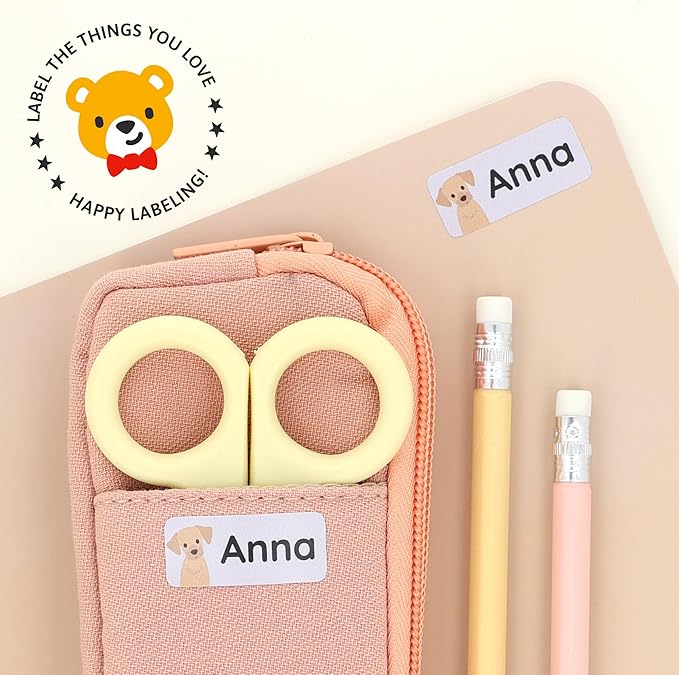 Personalized Name Labels for Kids (60) – Custom Waterproof & Durable Stickers for Clothing, Daycare, Office & School Supplies - Animals