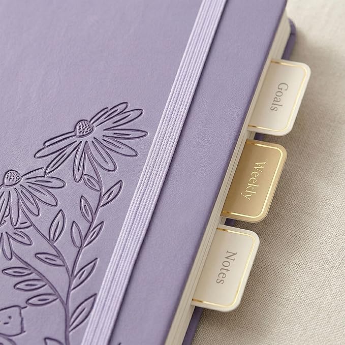 VIVID SCRIBBLES A5 Dotted Notebook with 160gsm Bleed-Proof Paper - Perfect for Bullet Journaling and Creative Planning - 200 Numbered Dot Grid Pages in Lavender