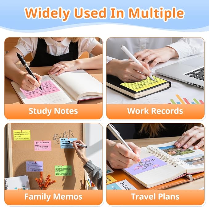 Colored Index Cards 3 X 5, 250 Count, Flash Cards For Studying, Lined Flashcards Notecards, Study Card, Ruled Front And Blank Back, Heavy Note Cards For Office, Home And School