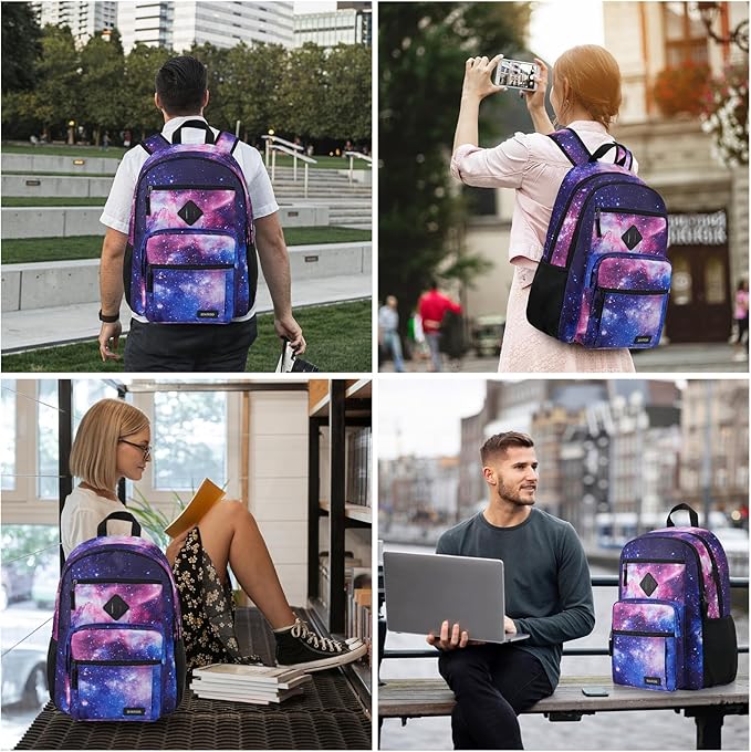 BIKROD Boys and Girls Backpack for School, Lightweight Casual High School Bookbag, Daily-use Travel Laptop Backpack for Women and Men, Fits 15.6 Inch Notebook