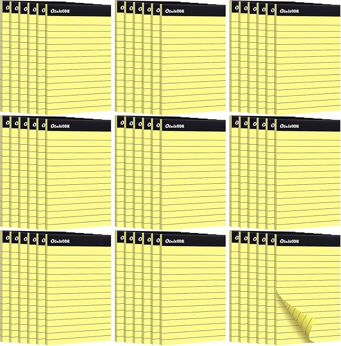 Oleitodh 3x5 Notepads – 48 Pack Yellow Memo Pads Small Writing Pads with Perforated Lined Pages, Mini Note Pads 30 Sheets per Lined Note Pads 3x5, Pocket Notepads for Office School Home Supplies