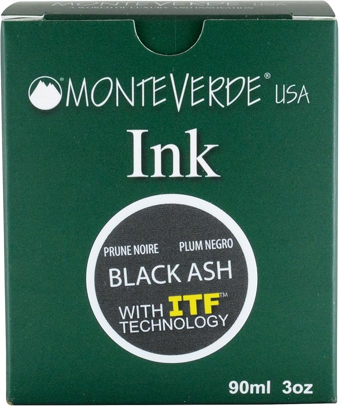 Monteverde USA Ink with ITF Technology, 90 ml Black Ash (G308BK)