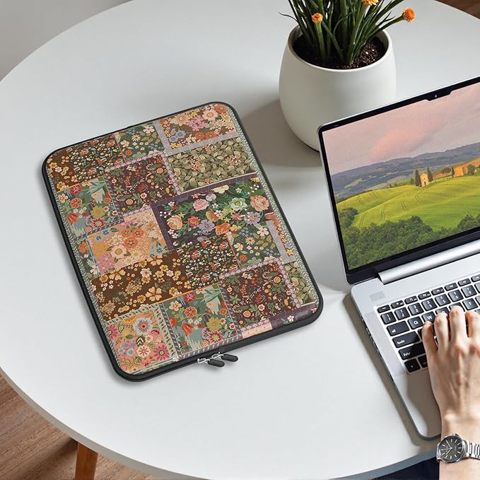 iCasso Laptop Sleeve 15.6 inch, Compatible with MacBook Air 15 inch, Vintage Shockproof Laptop Case 15.6'', Slim Protective Travel Carrying Case for MacBook Pro 16, Lenovo Dell Asus HP, Brown