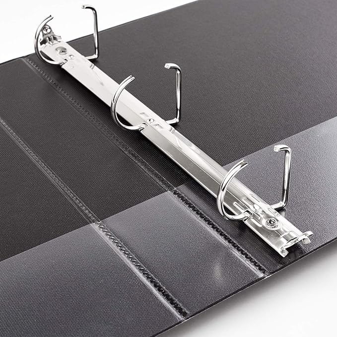 Avery Durable View 3 Ring Binders, 1.5 Inch Slant Rings, 375-Sheet Capacity, DuraHinge, 2.1 Inch Wide Spine, Customizable Clear Covers and Spine, 1 Black Binder (17021)