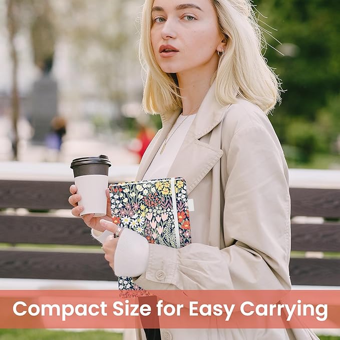 Taja Pretty Dotted Journal for Women, Aesthetic Cute Hardcover Leather Journal for Writing, A5 Journaling Notebook for Work & Sketch, Perfect for Office School Home, 160 Pages, Petite Blooms