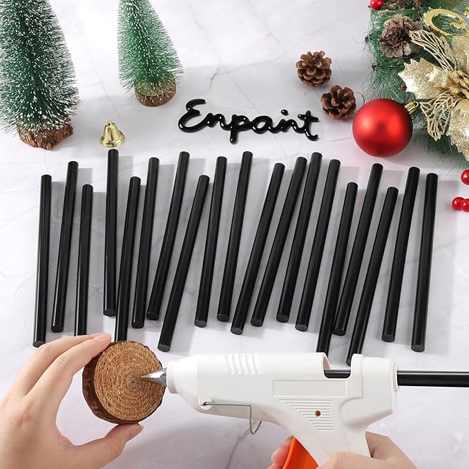 72pcs Black Hot Glue Sticks, 0.43"x8" Full Size Glue Sticks for Car Dent Repair, Wax Seal Stamp Crafting DIY Art School Gluing Project Repair Sealing