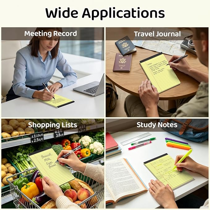 5x8 Lined Notepads 36-Pack - White Ruled Memo Pads with Firm Backing for Daily Lists, School Notes & Office Reminders | Smooth No-Bleed Paper for Students, Teachers & Professionals