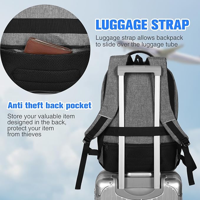 Paude Backpack for Women and Men,School College Backpack 15.6 inch Laptop bookbag with USB Port for High School Student