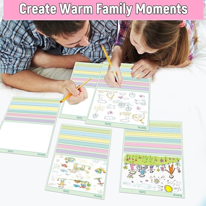 gisgfim 1 Pack Write Beginner Paper 100 Sheets Kindergarten Writing Paper for Kids Story Bulk Primary Notebook Back to School with Picture Space and Lines 8.5" x 11" for Handwriting Practice Creating