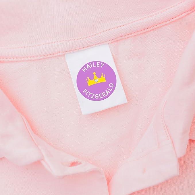 Personalized Waterproof Name Labels for Kids | Optional Packs 50, 150, 230 Labels | Custom Name Stickers for Kids' Clothing Tag, Water Bottle, Lunch Box, Customize Kid Name Label for Daycare Princess