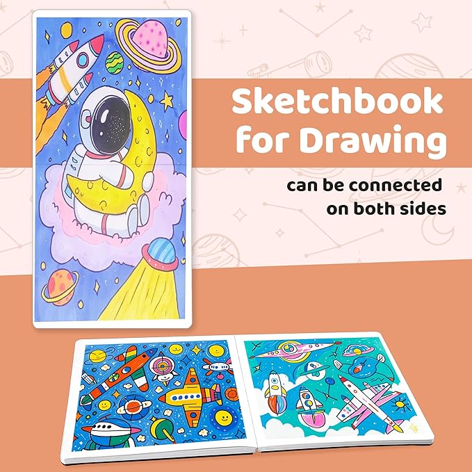 FLYING EAGLE Sketch Book for Kids 8"X 8" Small Hardcover Sketchbook for Drawing 120GSM Thick Paper, Square Art Drawing Paper 120 Pages Sketch Pad for Girls Teens,Gift Boxed, Orange