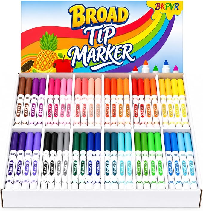 Markers Bulk, 240 Washable Markers for Kids Classroom, 24 Colors
