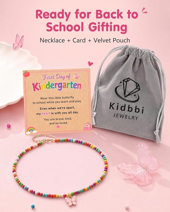 Butterfly Necklace First Day Of Preschool Kindergarten Gift For Girl